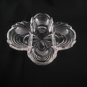Cambridge Caprice Clear Relish Bowl Divided Plate Art Glass Vintage 8.5"
